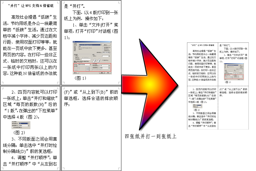 “并打”让WPS文档N倍省纸