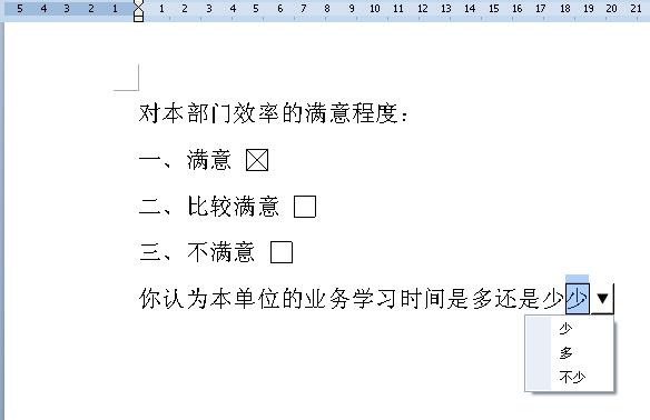 WPS文字制作电子调查问卷