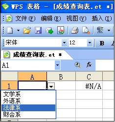 表格中自适应成绩查询系统