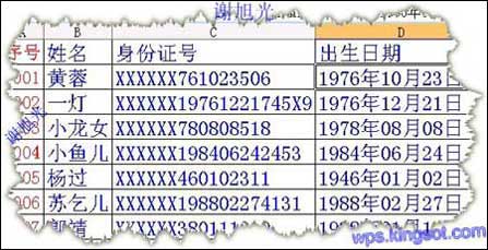 巧用WPS表格提取身份证个人信息