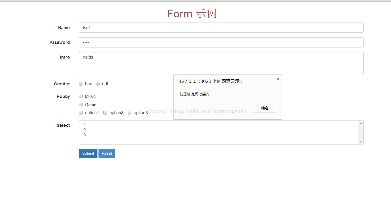 Bootstrap+jQuery.validateʵForm֤