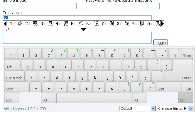 ԻĹǿJquery(VirtualKeyboard)