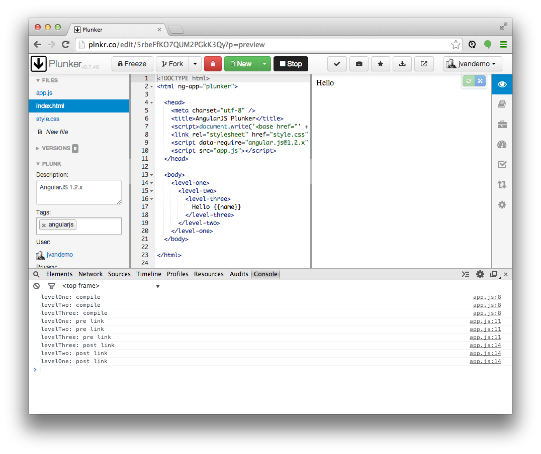 angularjsָеcompilelink