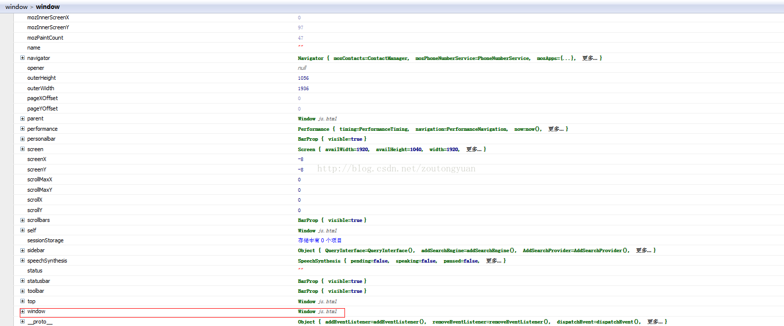 Javascript window