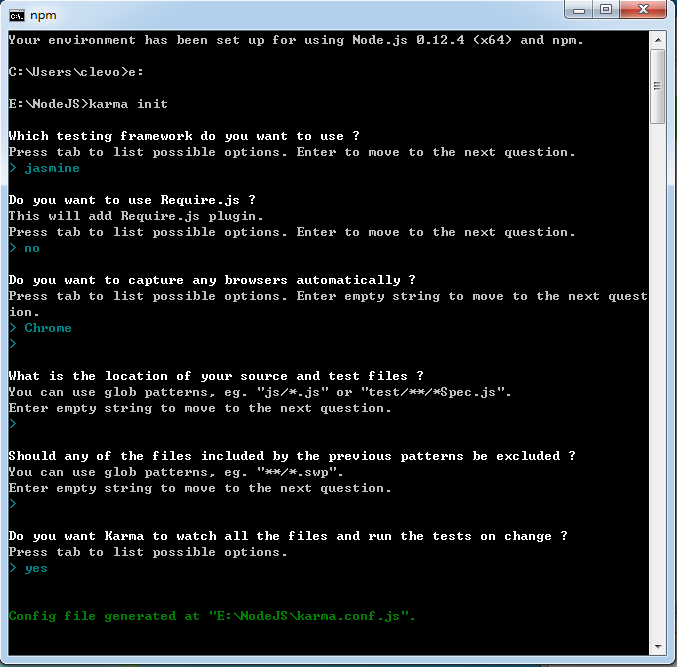 JavaScriptԹ֮Karma-Jasmineİװʹ