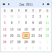 jQuery EasyUI API ĵ - Calendarʹ