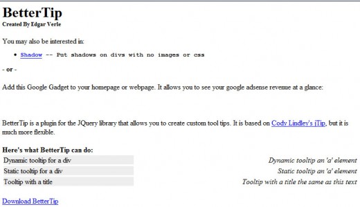 25个优雅的jQuery Tooltip插件推荐