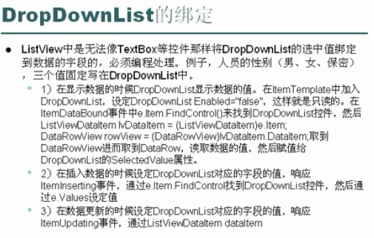 ASP.NETʼ֮ ListView  DropDownListʹ