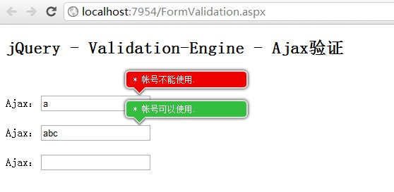 ASP.NETʵjQuery Validation-EngineAjax֤