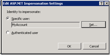 Win2008 server + IIS7 ģ(ASP.NET impersonation)