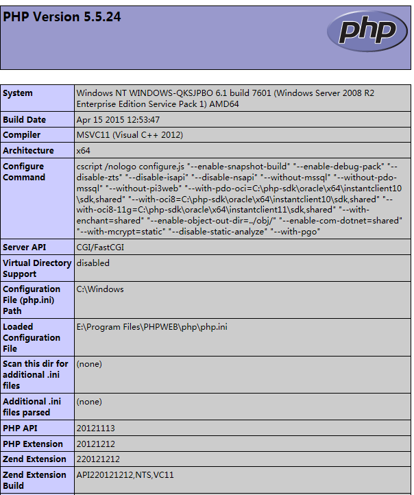 php׼ php汾(php5.5.24)