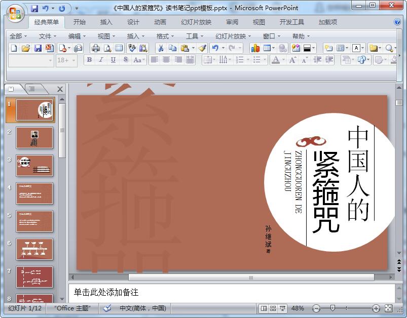 《中国人的紧箍咒》读书笔记ppt模板