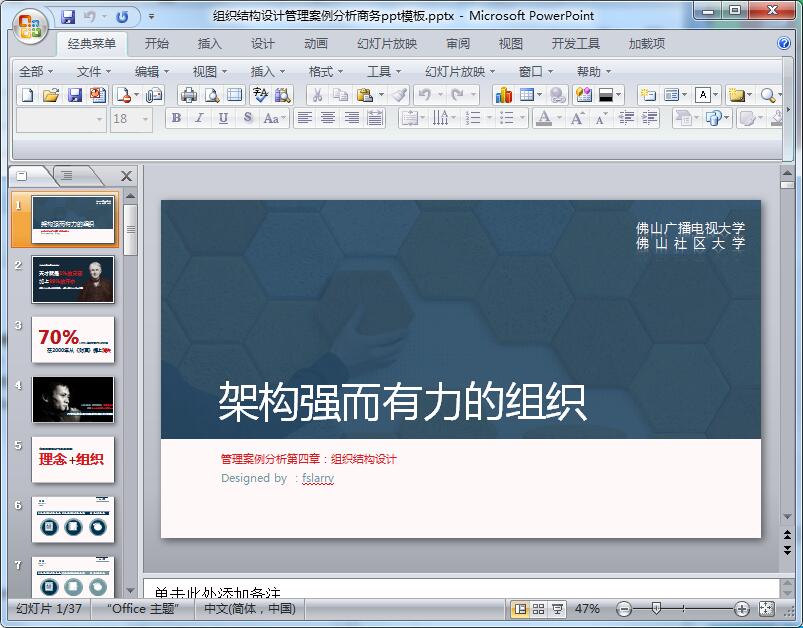 组织结构设计管理案例分析商务ppt模板