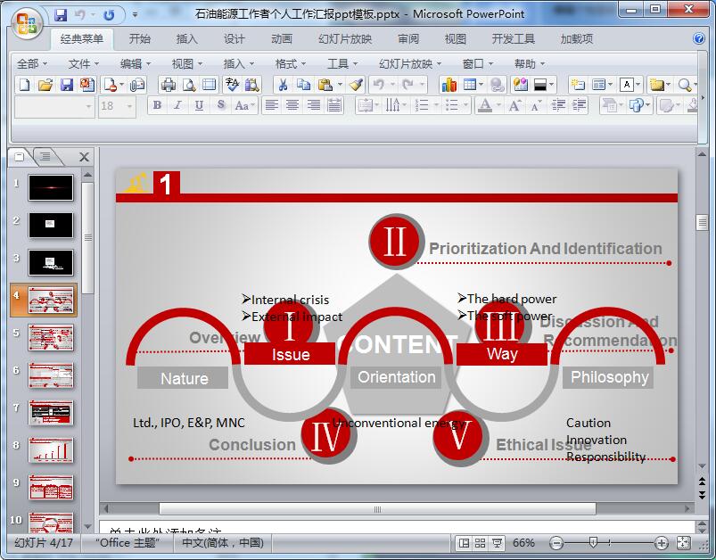 石油能源工作者个人工作汇报ppt模板