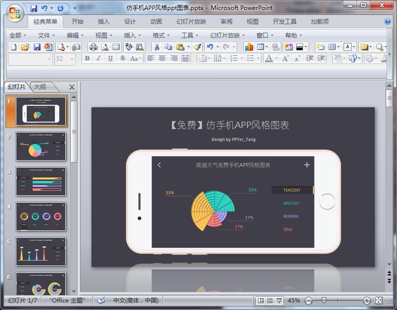 仿手机APP风格ppt图表
