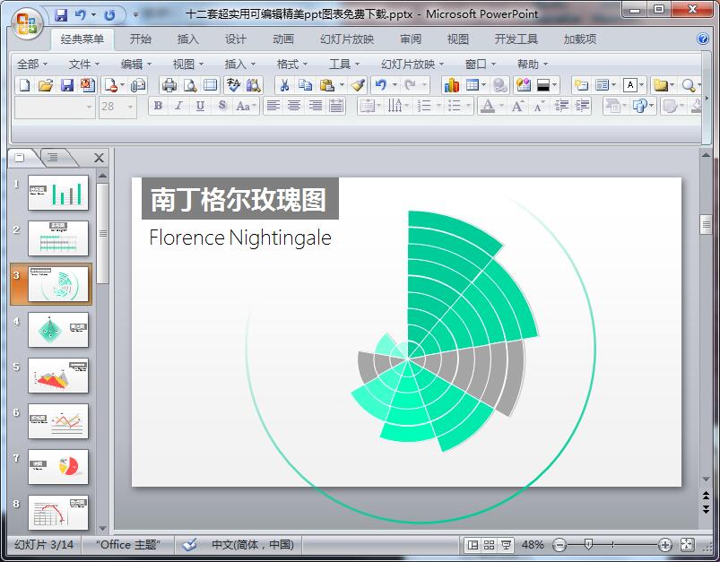 十二套超实用可编辑精美ppt图表免费下载