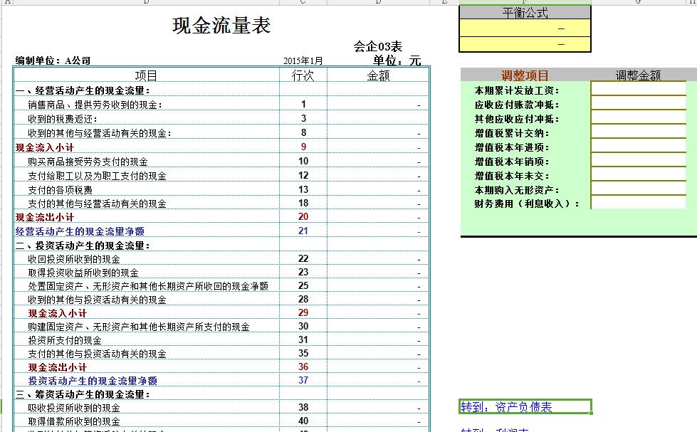 各常用财务表单（自动计算）Excel图表模板