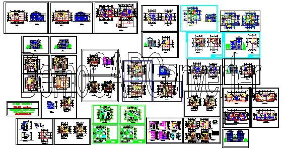 12个别墅设计方案CAD图纸