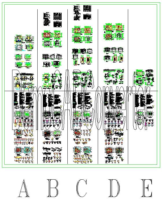 5套别墅建筑结构施工图