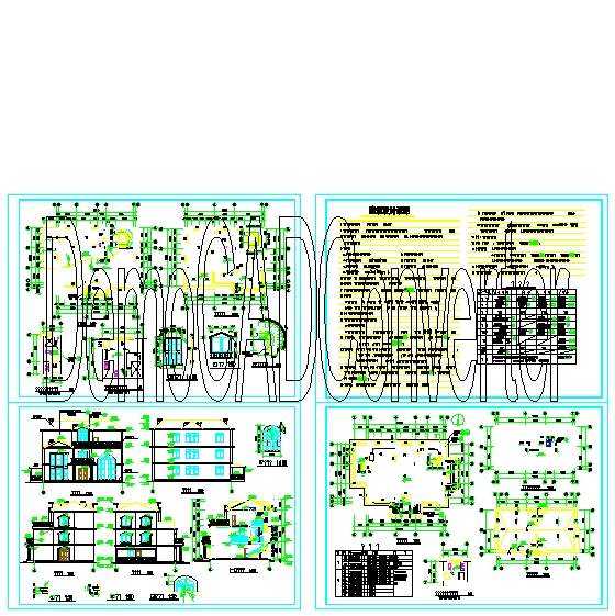 一套别墅的建筑施工图