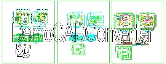 三套别墅方案CAD图纸