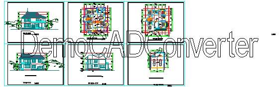 二层别墅方案样本CAD图纸