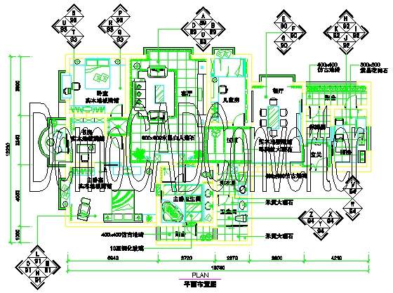 三居室实套、新古典主义场景详图4套