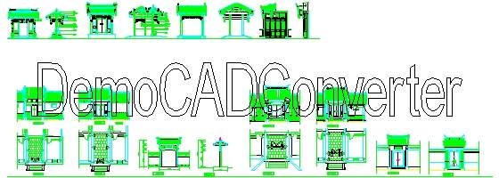 中式古典大门CAD图块