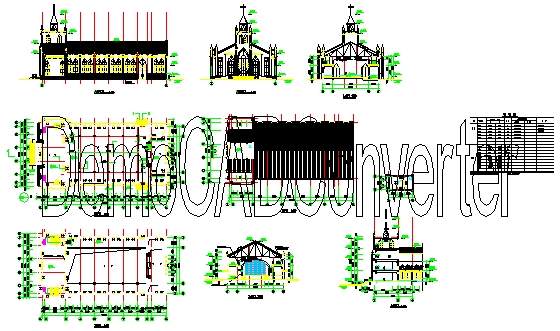 教堂建筑图纸3套