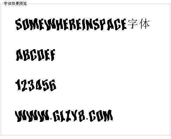 Somewhereinspace字体