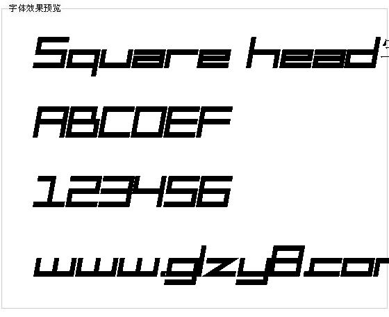 Square head字体
