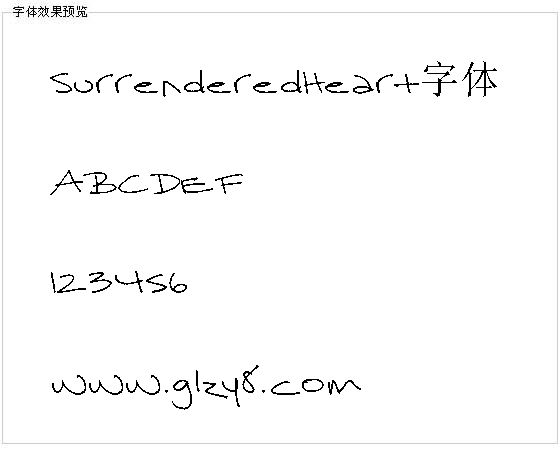 SurrenderedHeart字体