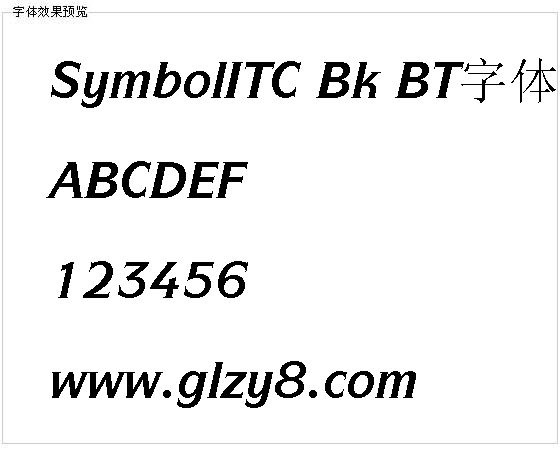 SymbolITC Bk BT字体