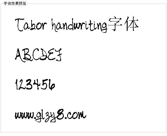 Tabor handwriting字体