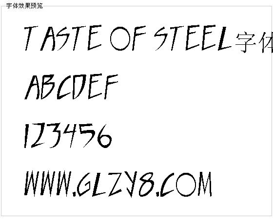 Taste of steel字体