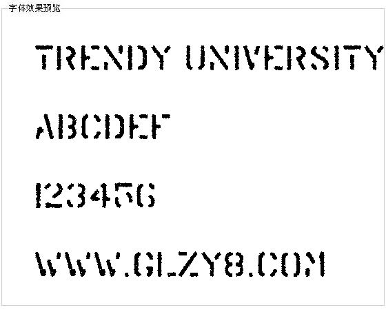 Trendy University字体