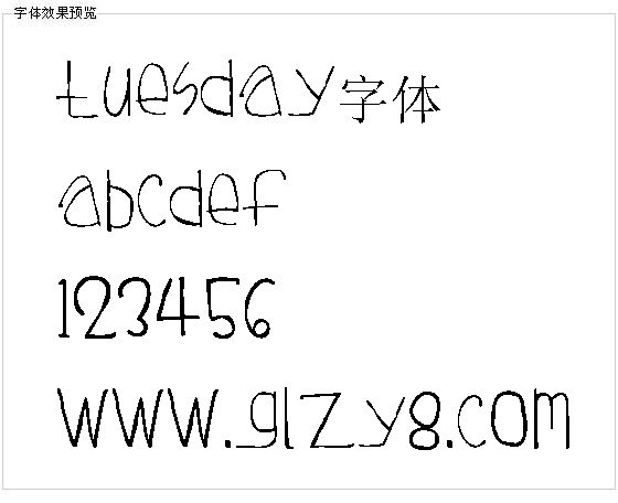 Tuesday字体