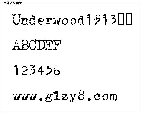 Underwood1913字体