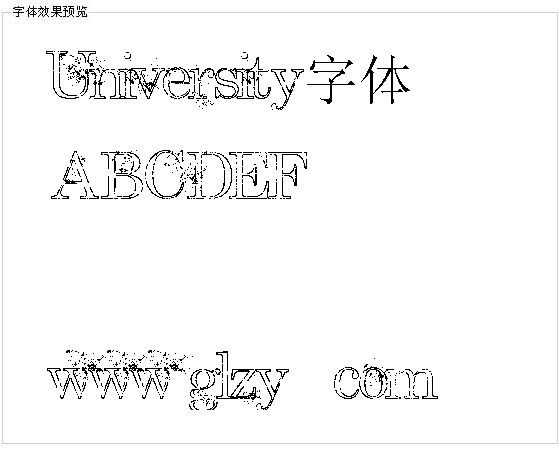 University字体