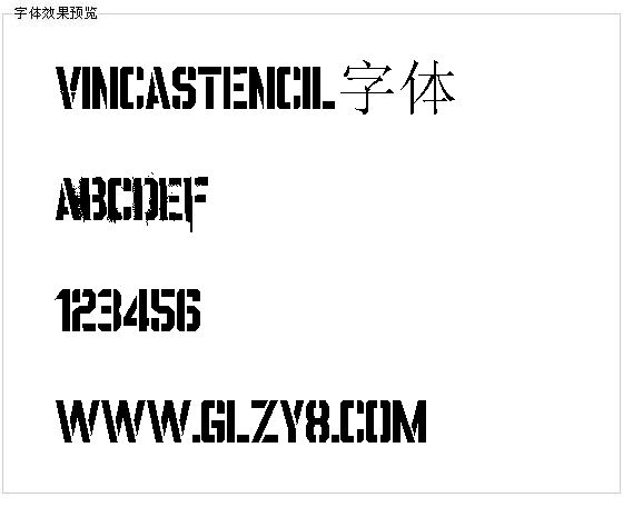 Vincastencil字体