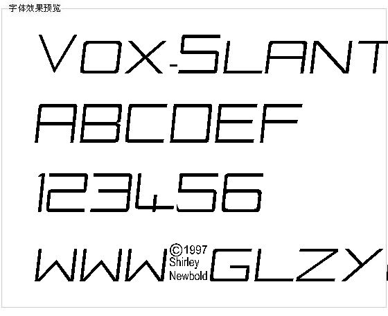 Vox-Slanted字体