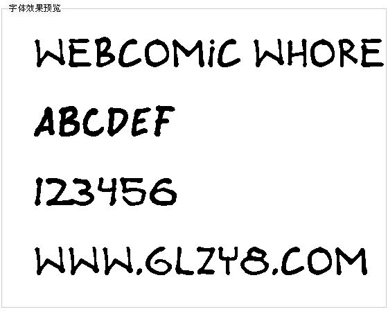 webcomic whore字体