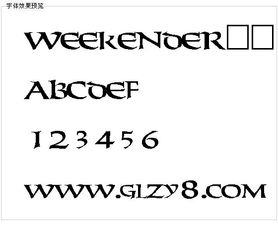 WEEKENDER字体