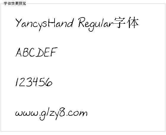 YancysHand Regular字体