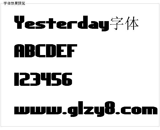 Yesterday字体