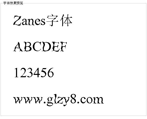 Zanes字体