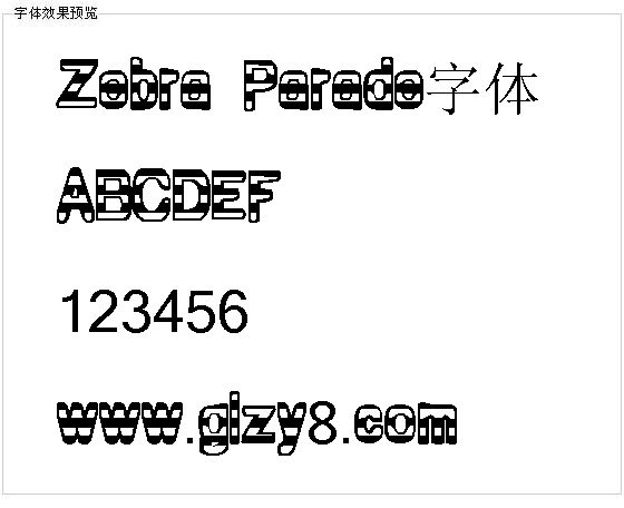 Zebra Parade字体