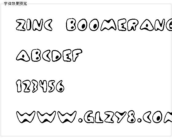 Zinc Boomerang字体