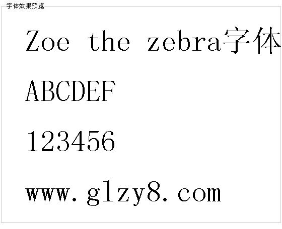 Zoe the zebra字体