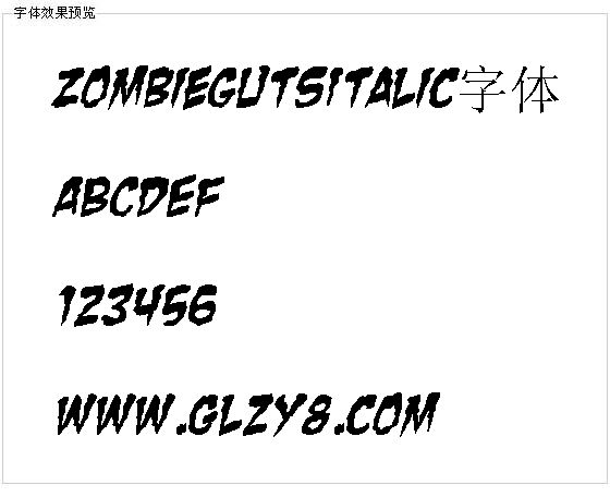 ZombieGutsItalic字体